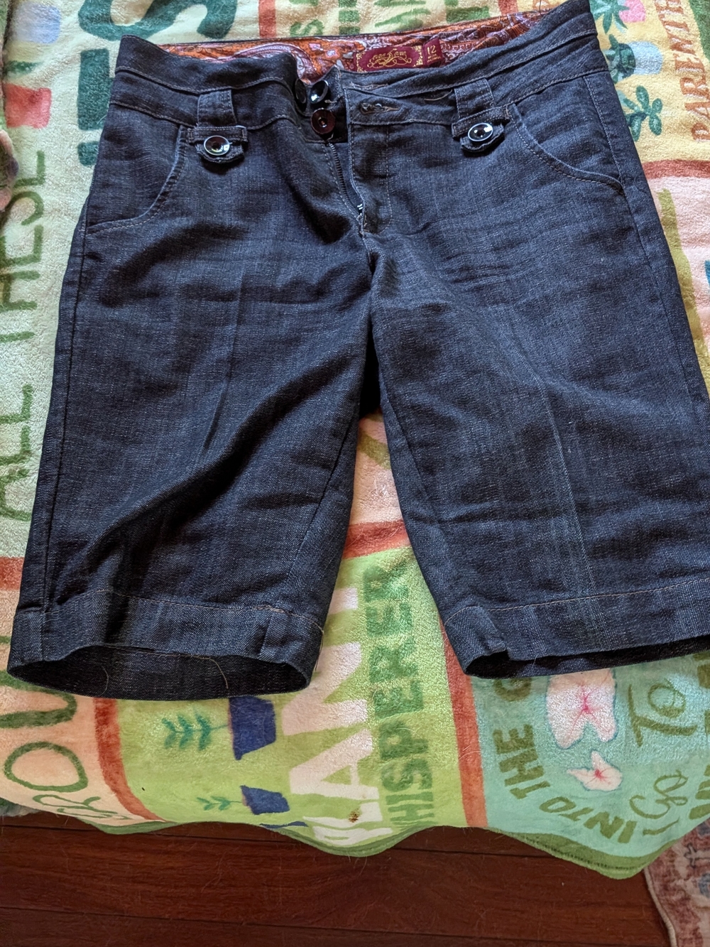 Women’s Dark Gray Denim Bermuda Shorts